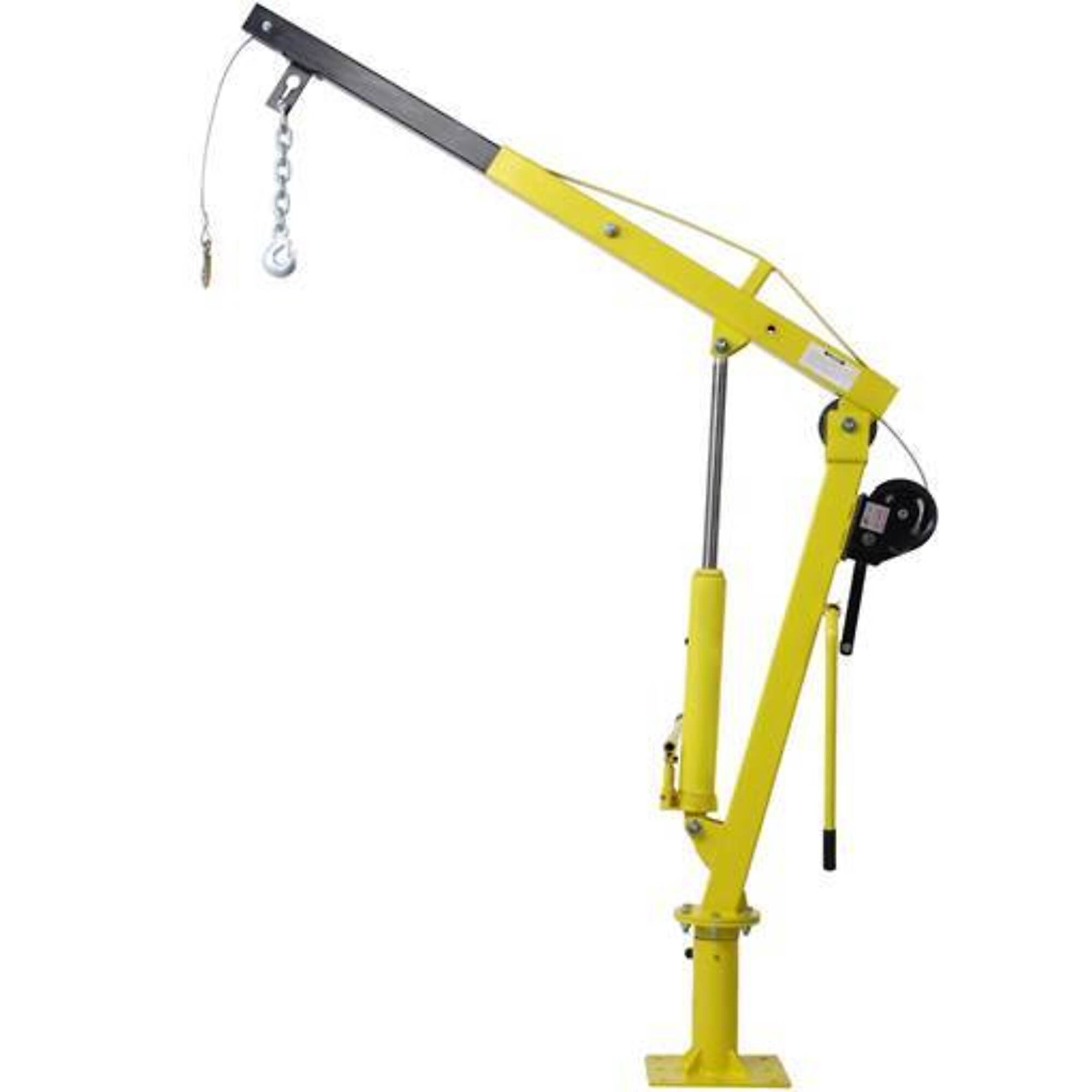 Hydraulic Pickup Truck Crane with Hand Winch, 2000 lb. capacity, yellow, BAC-W465S00043